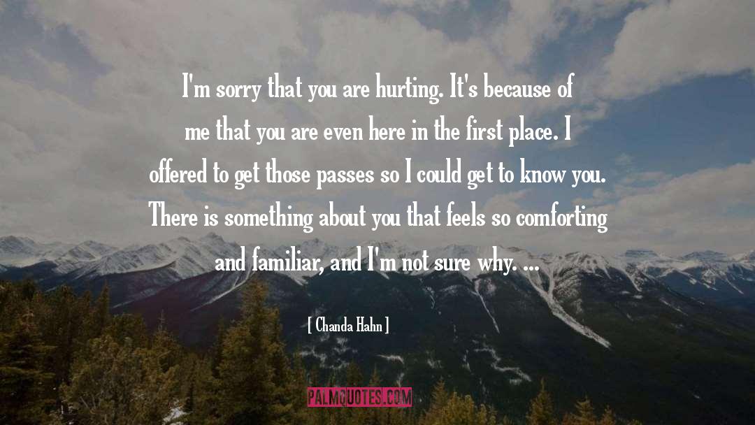 Chanda Hahn Quotes: I'm sorry that you are