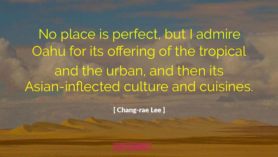Chang-rae Lee Quotes: No place is perfect, but