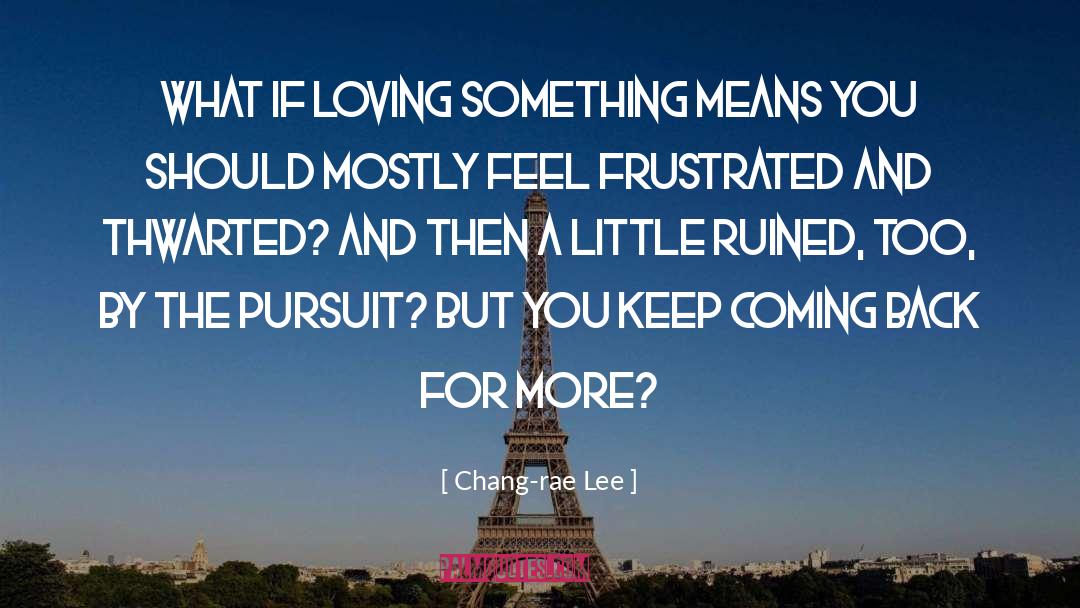 Chang-rae Lee Quotes: What if loving something means