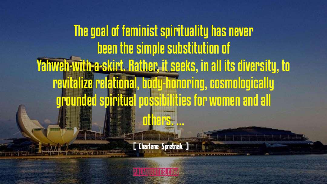 Charlene Spretnak Quotes: The goal of feminist spirituality