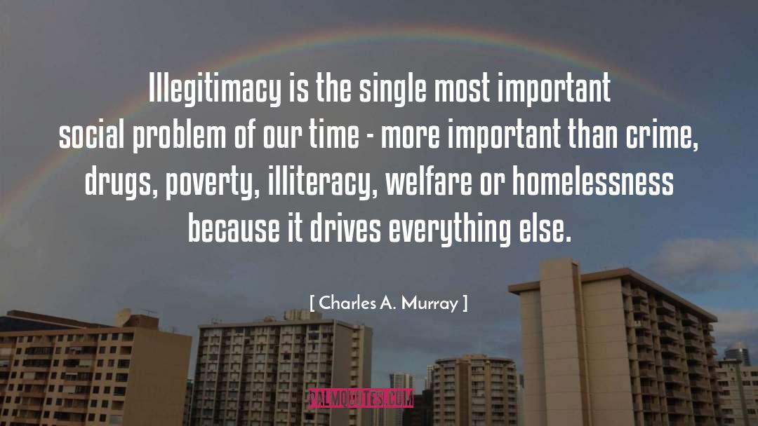 Charles A. Murray Quotes: Illegitimacy is the single most