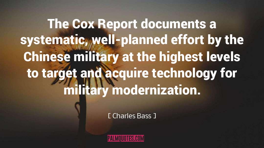 Charles Bass Quotes: The Cox Report documents a