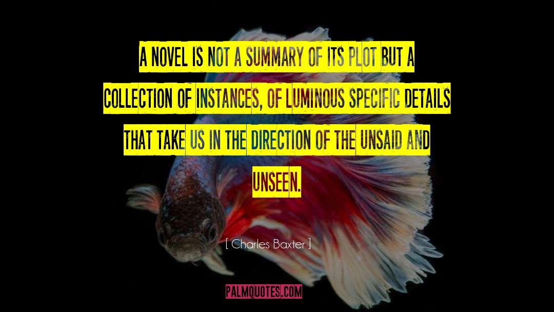 Charles Baxter Quotes: A novel is not a