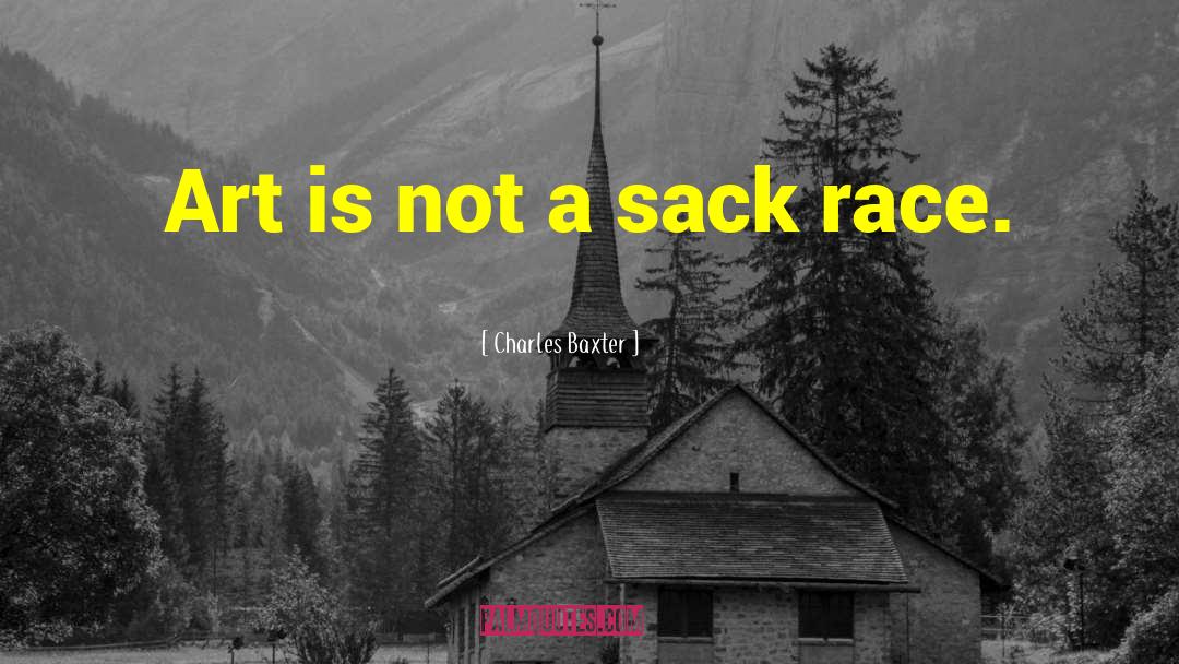 Charles Baxter Quotes: Art is not a sack