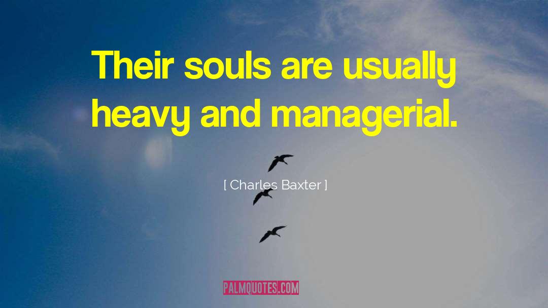 Charles Baxter Quotes: Their souls are usually heavy