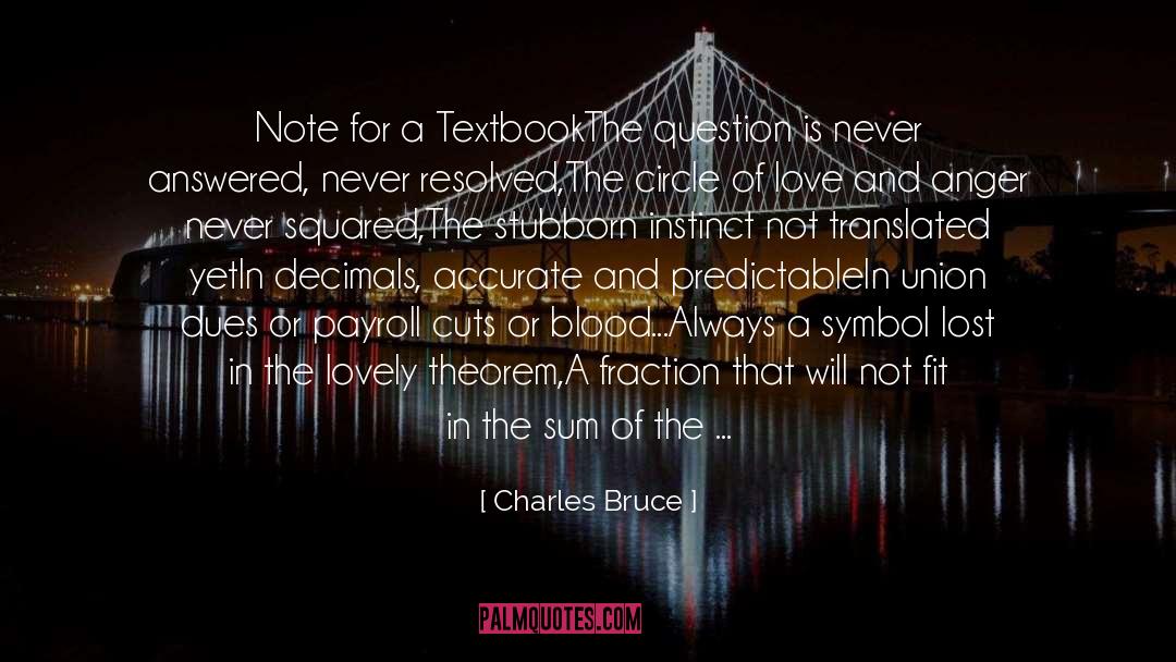 Charles Bruce Quotes: Note for a Textbook<br /><br