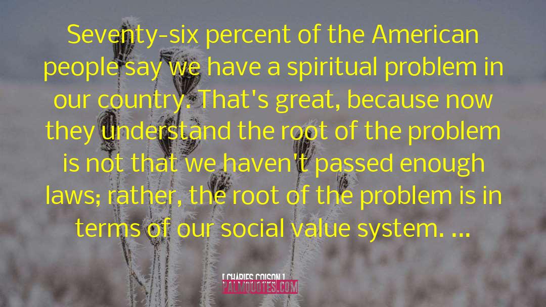 Charles Colson Quotes: Seventy-six percent of the American