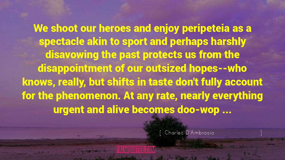 Charles D'Ambrosio Quotes: We shoot our heroes and