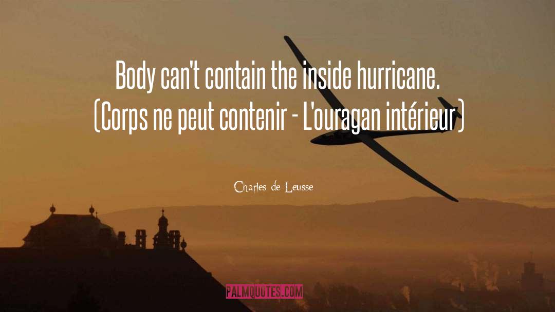 Charles De Leusse Quotes: Body can't contain the inside