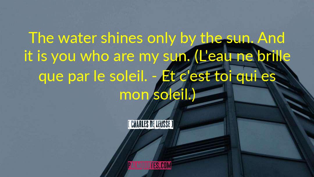 Charles De Leusse Quotes: The water shines only by