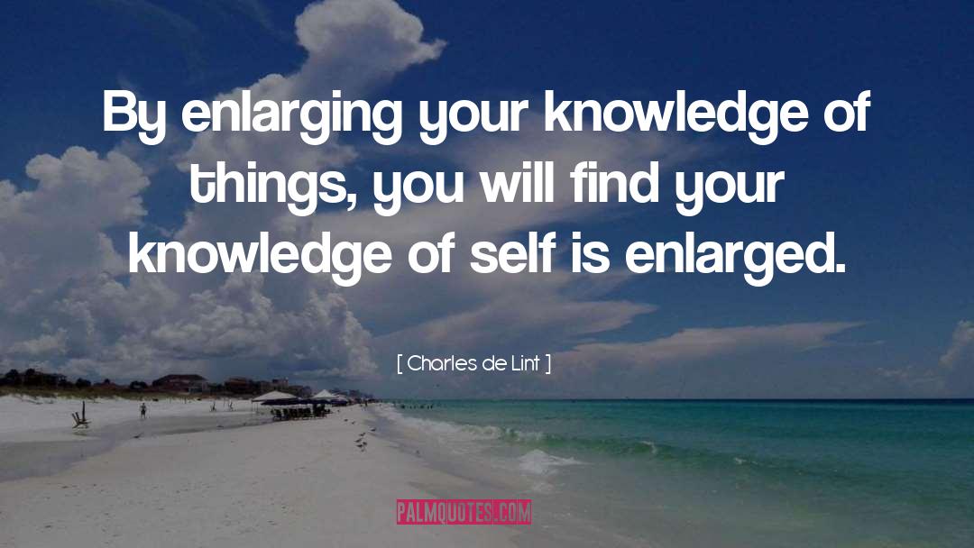 Charles De Lint Quotes: By enlarging your knowledge of