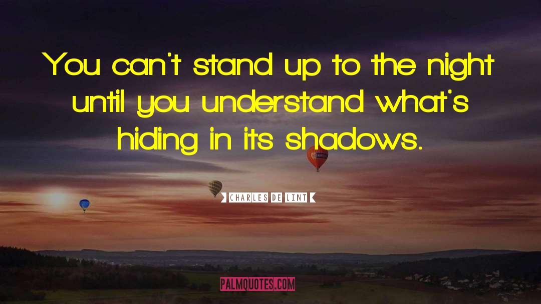 Charles De Lint Quotes: You can't stand up to