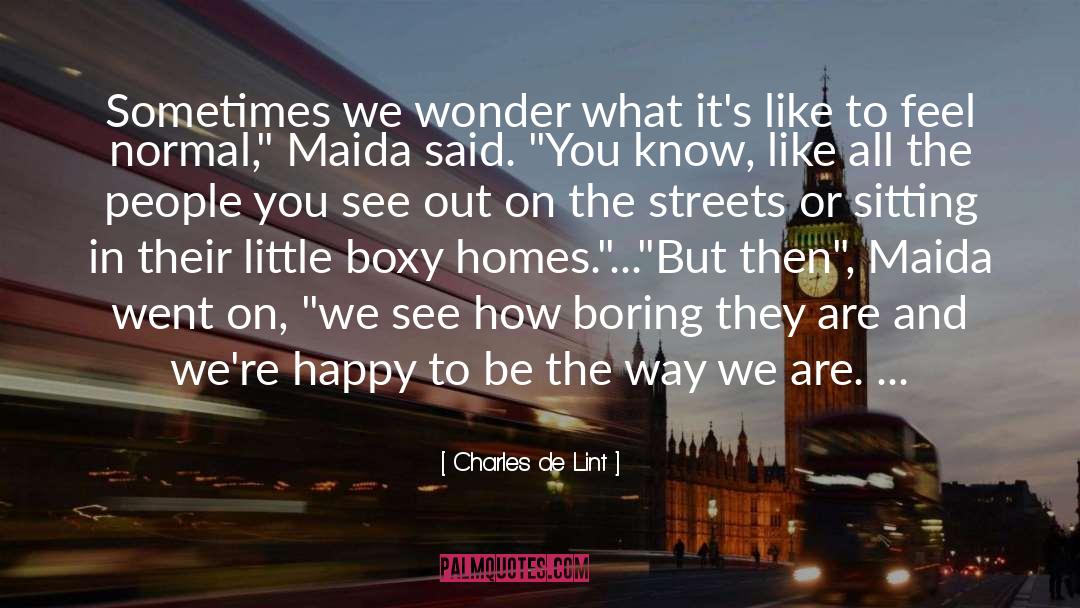 Charles De Lint Quotes: Sometimes we wonder what it's