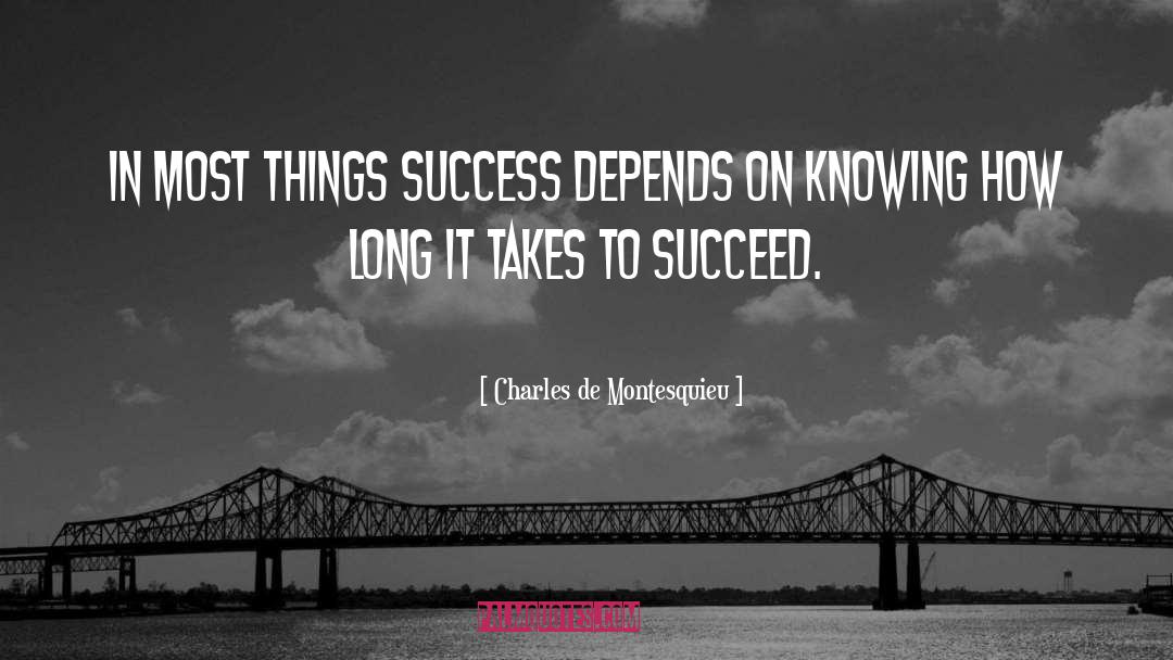 Charles De Montesquieu Quotes: In most things success depends