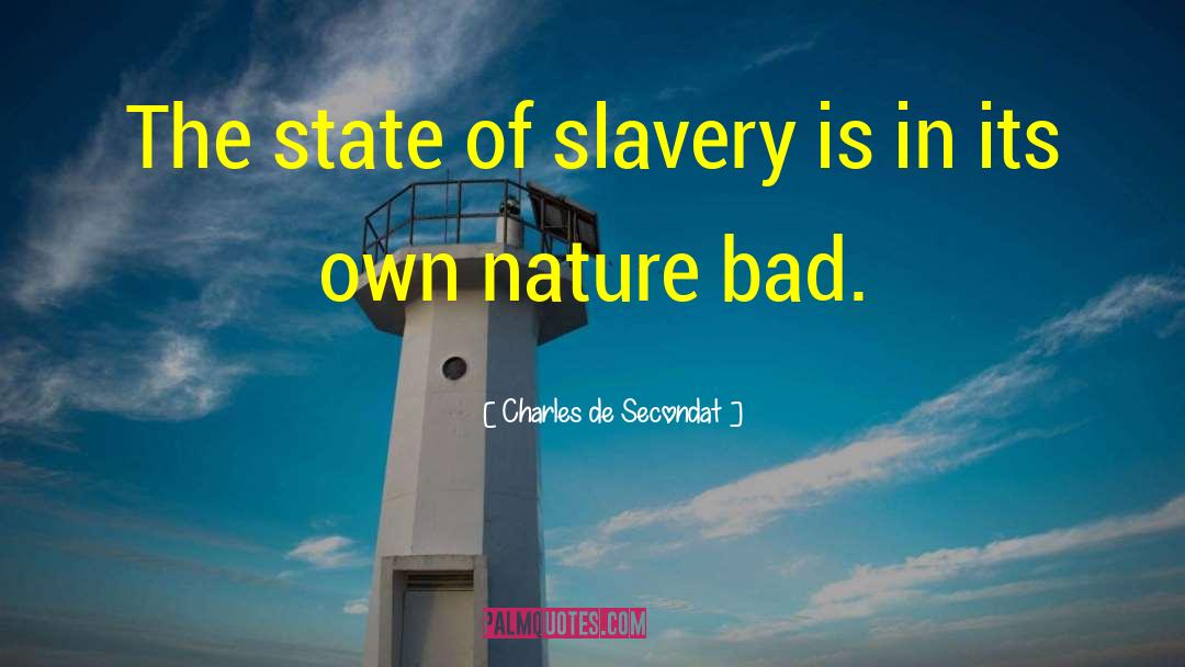 Charles De Secondat Quotes: The state of slavery is