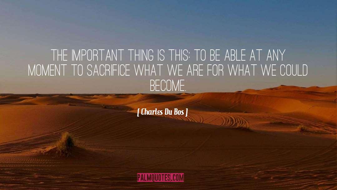 Charles Du Bos Quotes: The important thing is this: