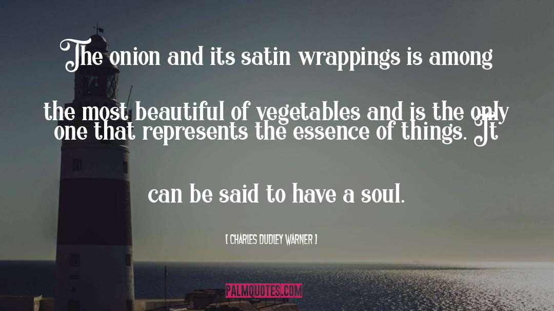 Charles Dudley Warner Quotes: The onion and its satin