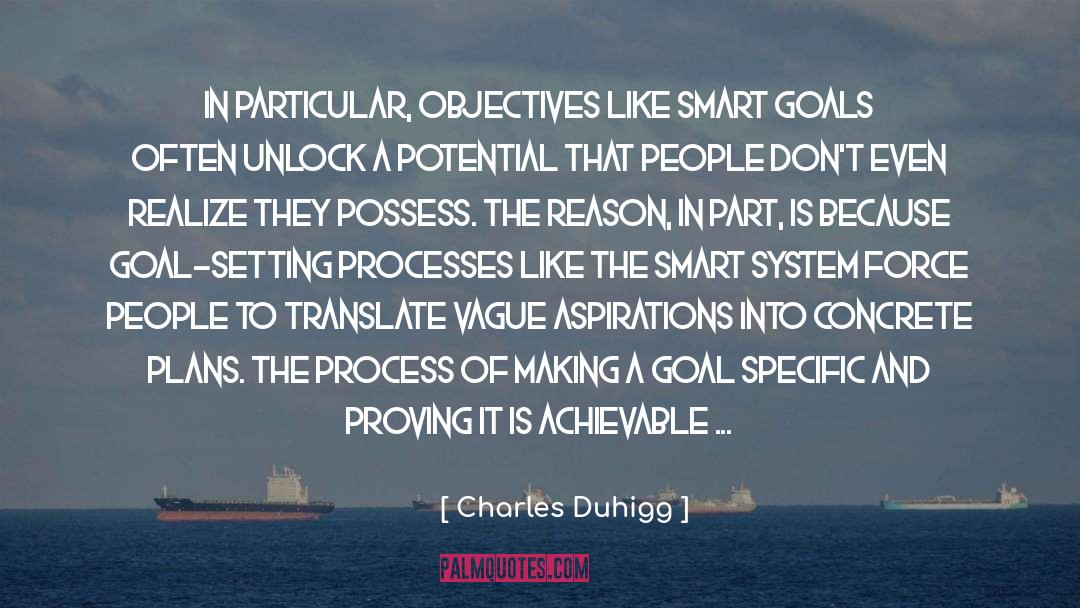 Charles Duhigg Quotes: In particular, objectives like SMART