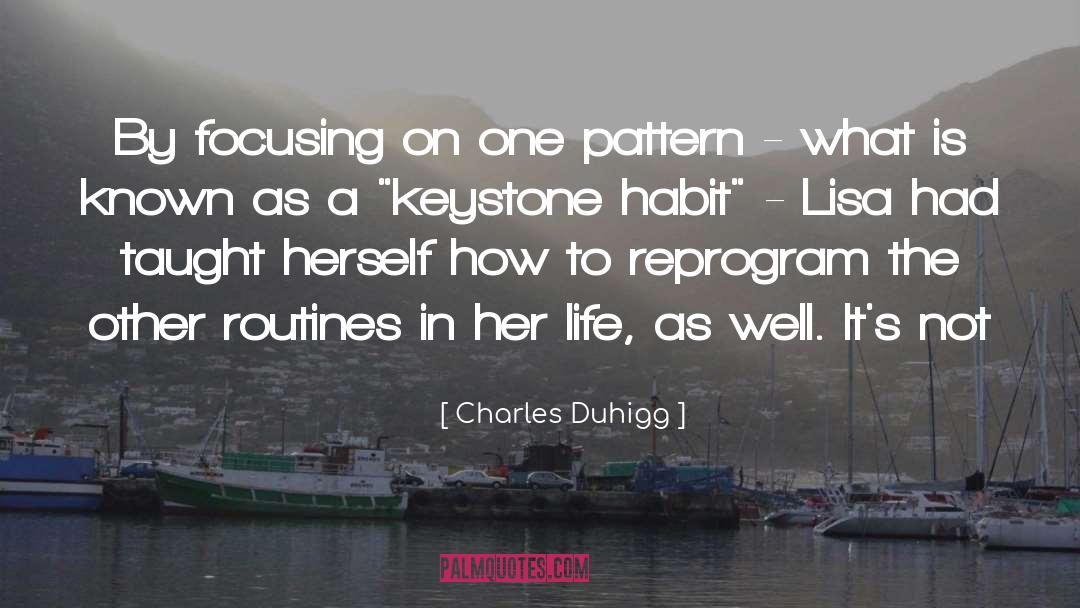 Charles Duhigg Quotes: By focusing on one pattern