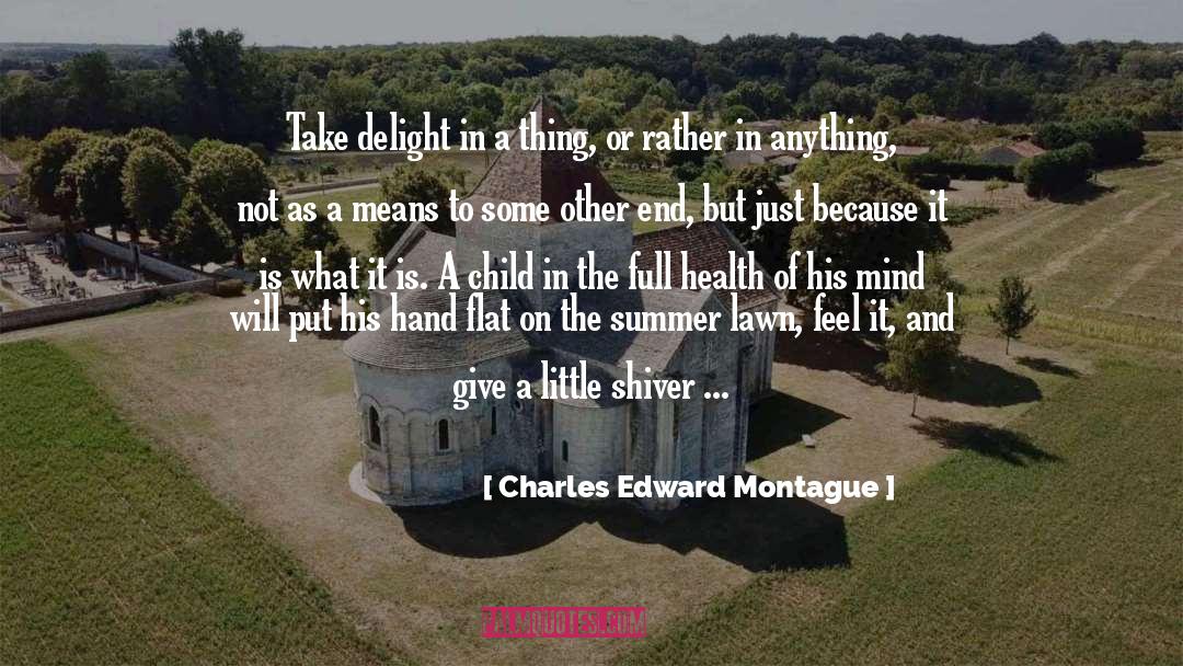 Charles Edward Montague Quotes: Take delight in a thing,