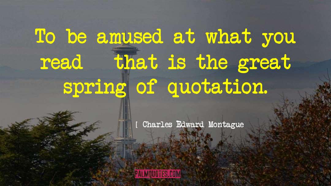Charles Edward Montague Quotes: To be amused at what