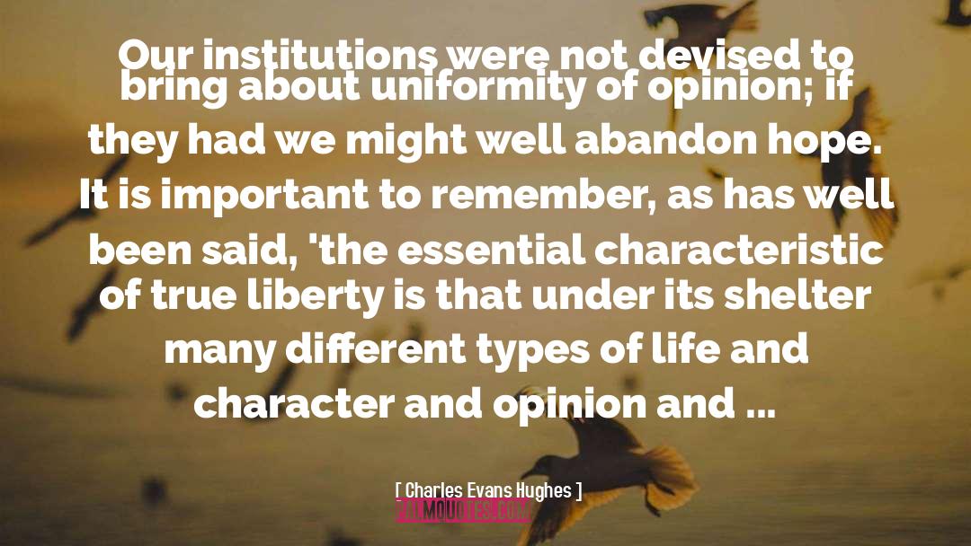 Charles Evans Hughes Quotes: Our institutions were not devised