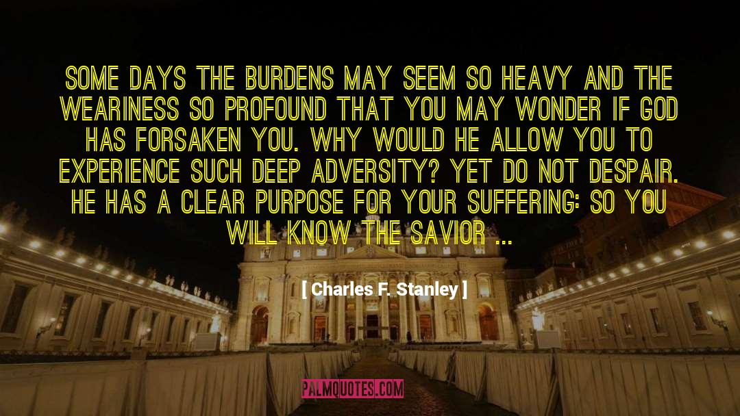 Charles F. Stanley Quotes: Some days the burdens may