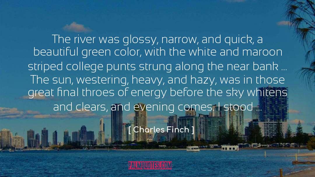 Charles Finch Quotes: The river was glossy, narrow,