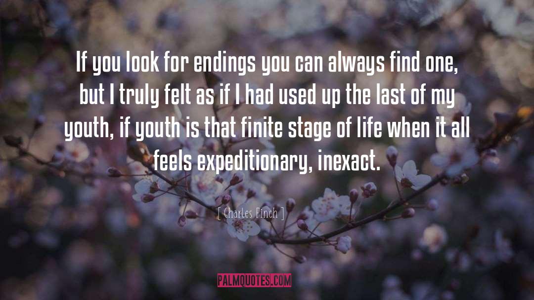 Charles Finch Quotes: If you look for endings