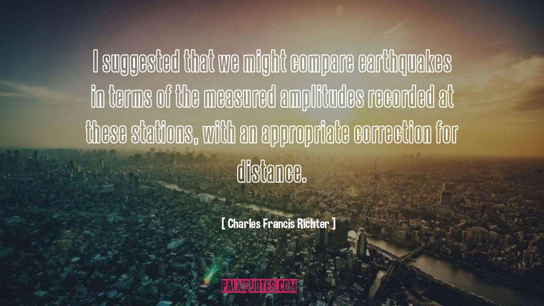 Charles Francis Richter Quotes: I suggested that we might