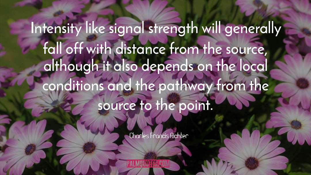 Charles Francis Richter Quotes: Intensity like signal strength will