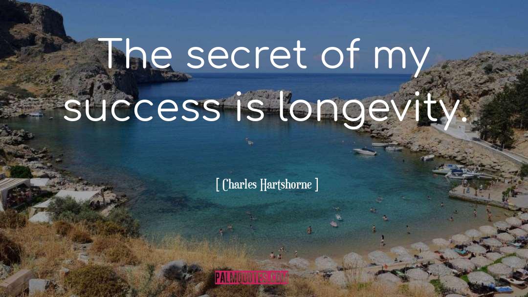 Charles Hartshorne Quotes: The secret of my success
