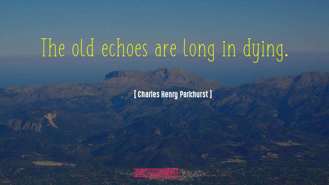 Charles Henry Parkhurst Quotes: The old echoes are long