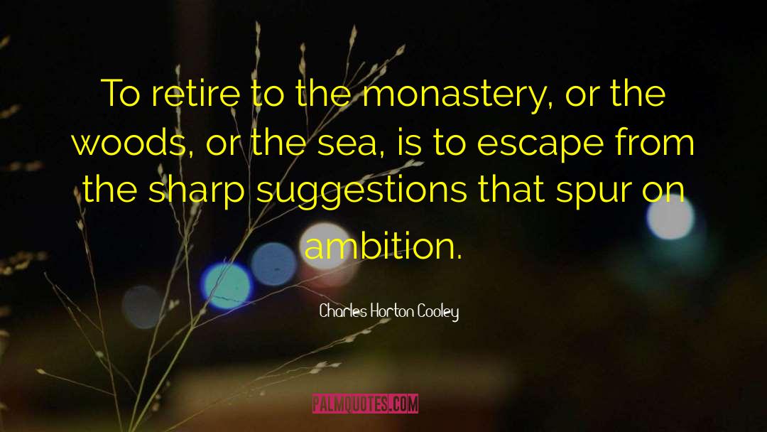 Charles Horton Cooley Quotes: To retire to the monastery,
