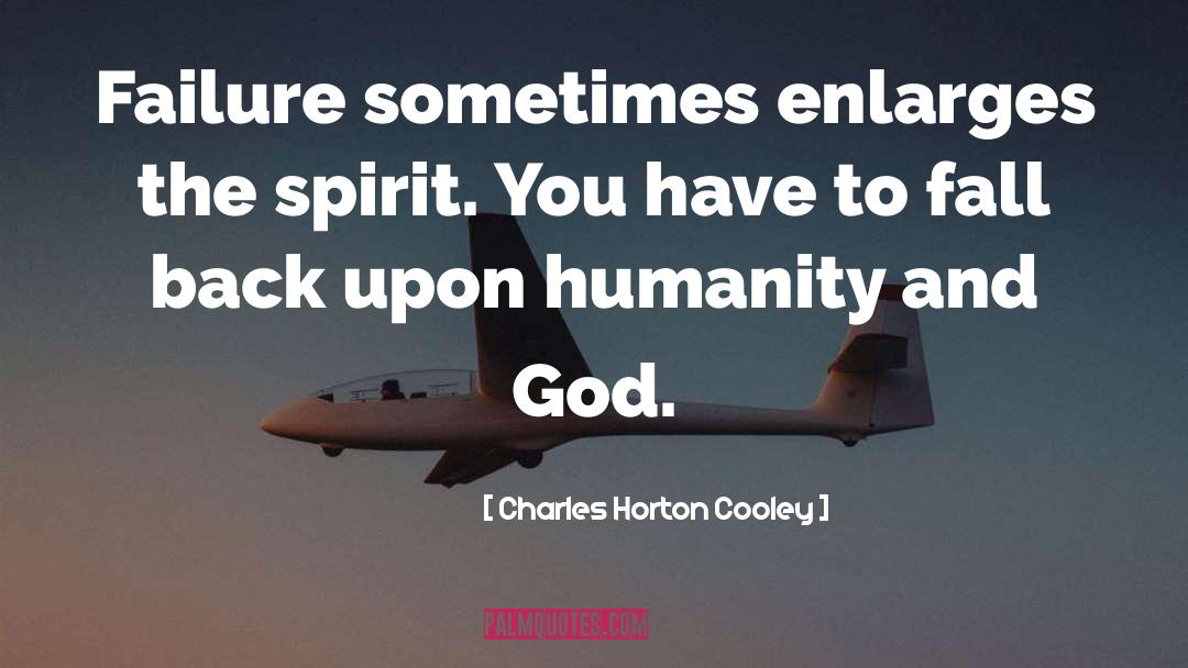 Charles Horton Cooley Quotes: Failure sometimes enlarges the spirit.