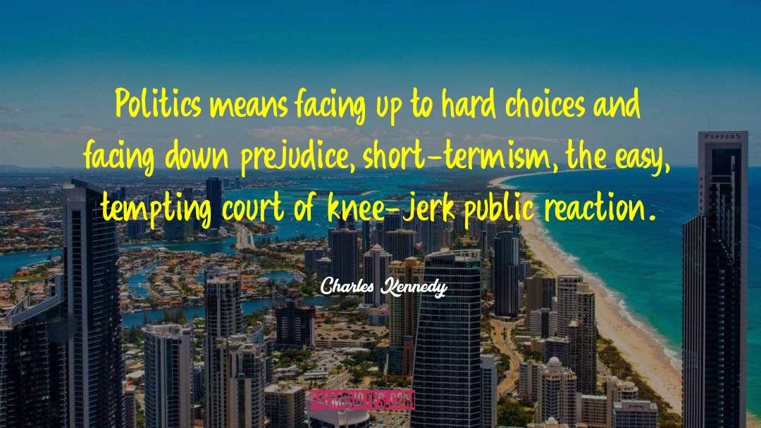 Charles Kennedy Quotes: Politics means facing up to
