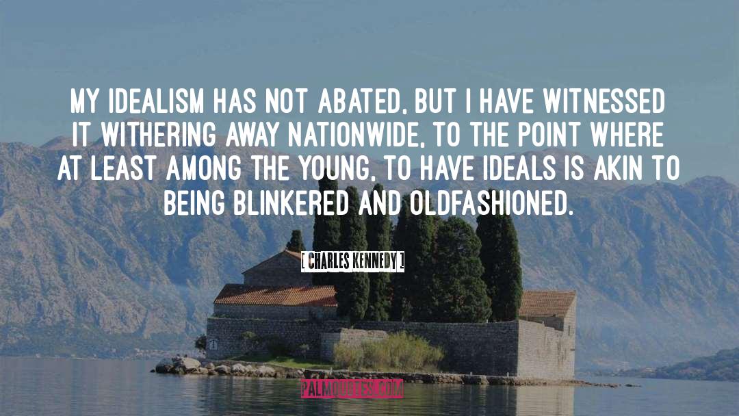Charles Kennedy Quotes: My idealism has not abated,