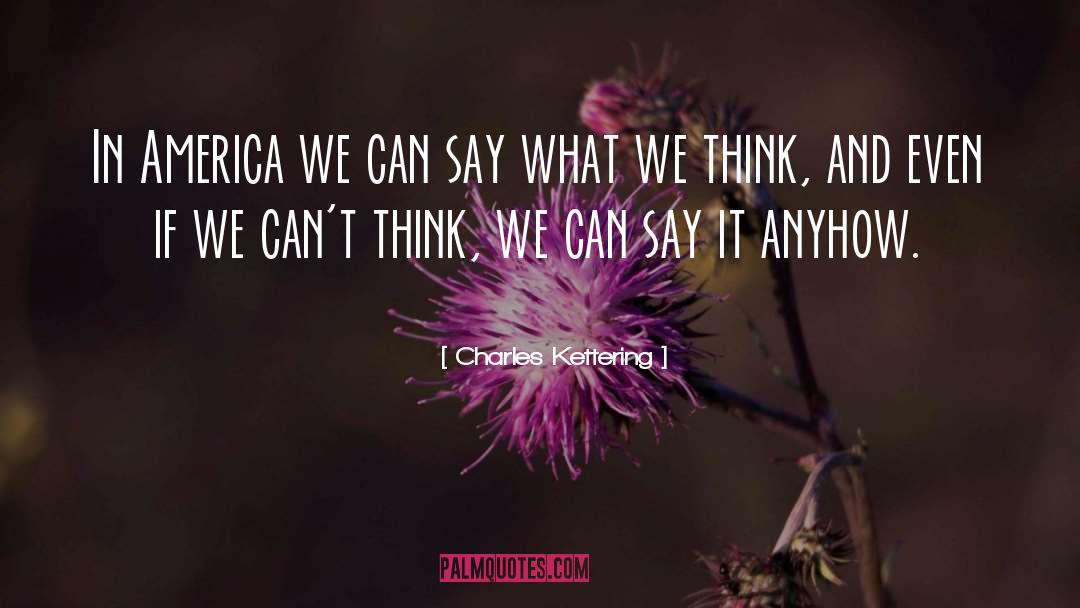Charles Kettering Quotes: In America we can say