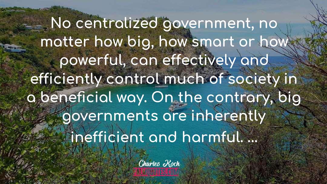 Charles Koch Quotes: No centralized government, no matter