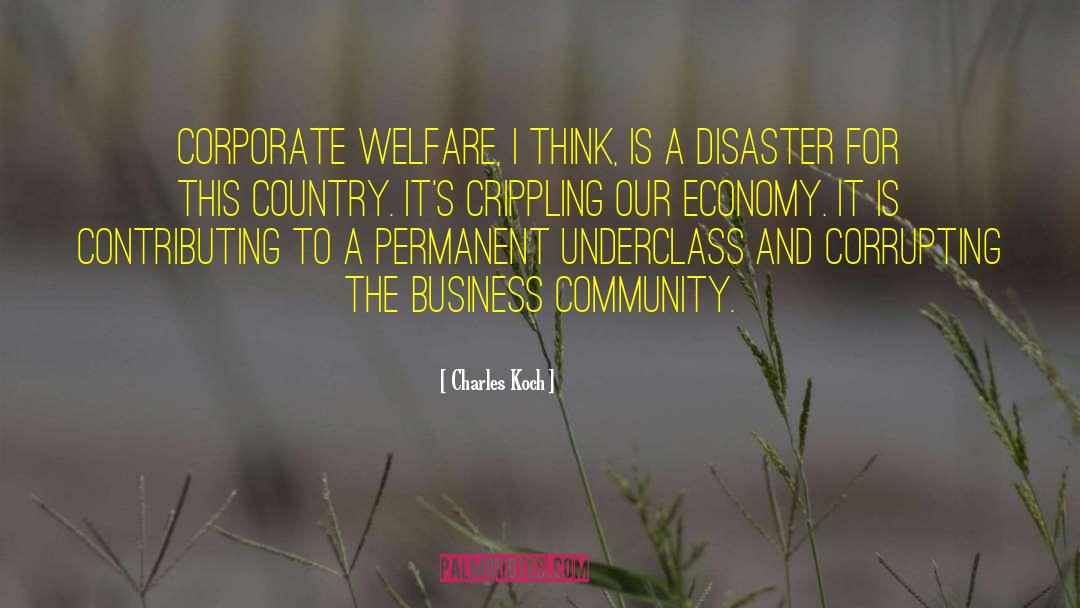 Charles Koch Quotes: Corporate welfare, I think, is