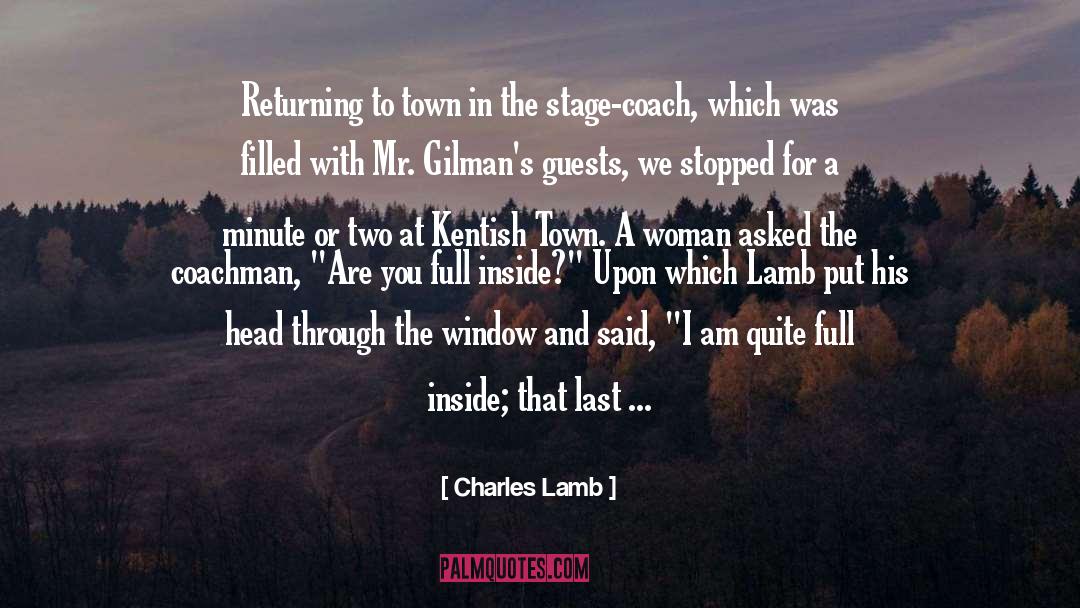 Charles Lamb Quotes: Returning to town in the