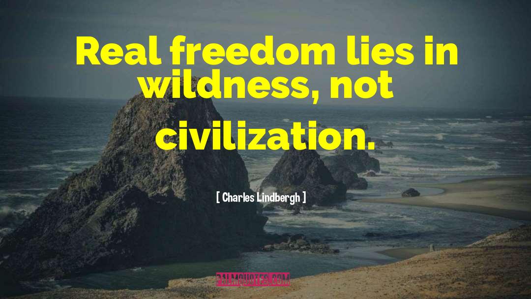 Charles Lindbergh Quotes: Real freedom lies in wildness,