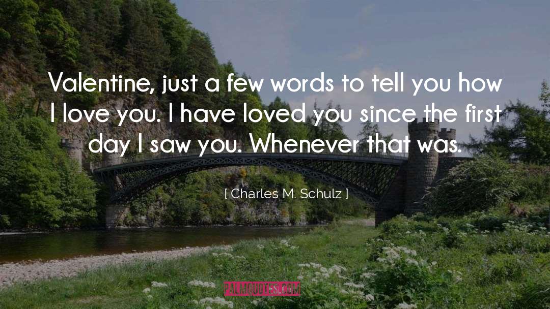 Charles M. Schulz Quotes: Valentine, just a few words