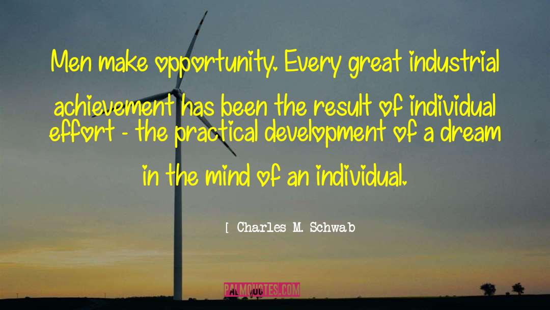 Charles M. Schwab Quotes: Men make opportunity. Every great