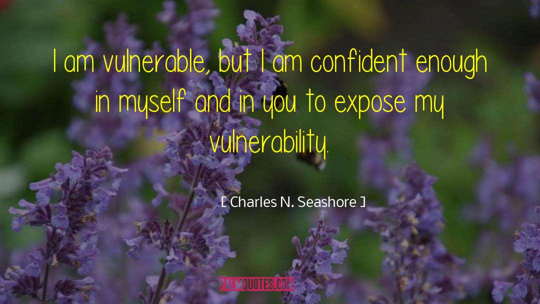 Charles N. Seashore Quotes: I am vulnerable, but I
