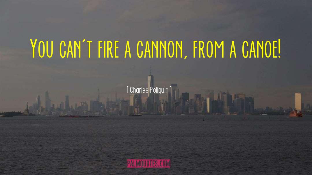 Charles Poliquin Quotes: You can't fire a cannon,