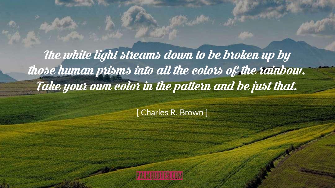 Charles R. Brown Quotes: The white light streams down