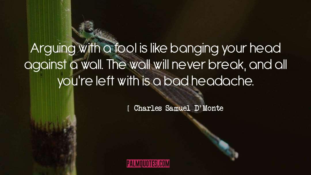 Charles Samuel D'Monte Quotes: Arguing with a fool is