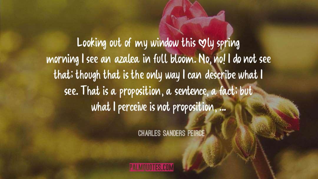 Charles Sanders Peirce Quotes: Looking out of my window