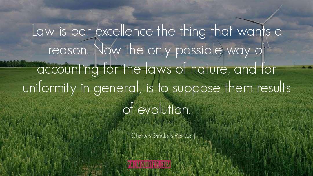 Charles Sanders Peirce Quotes: Law is par excellence the